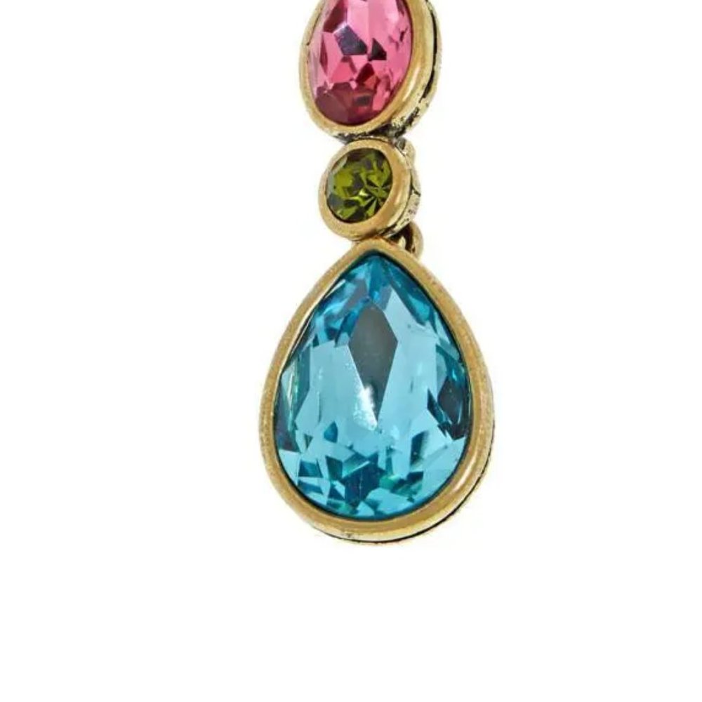 Heidi Daus "Dripping with Gems" Floral Dangle Earrings - Picture 4 of 4